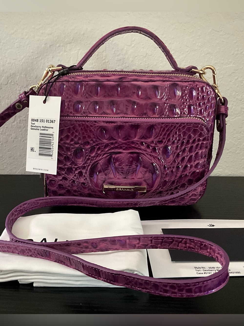 Brahmin Tori DEWBERRY MELBOURNE Leather Crossbody W/EYE GORGEOUS